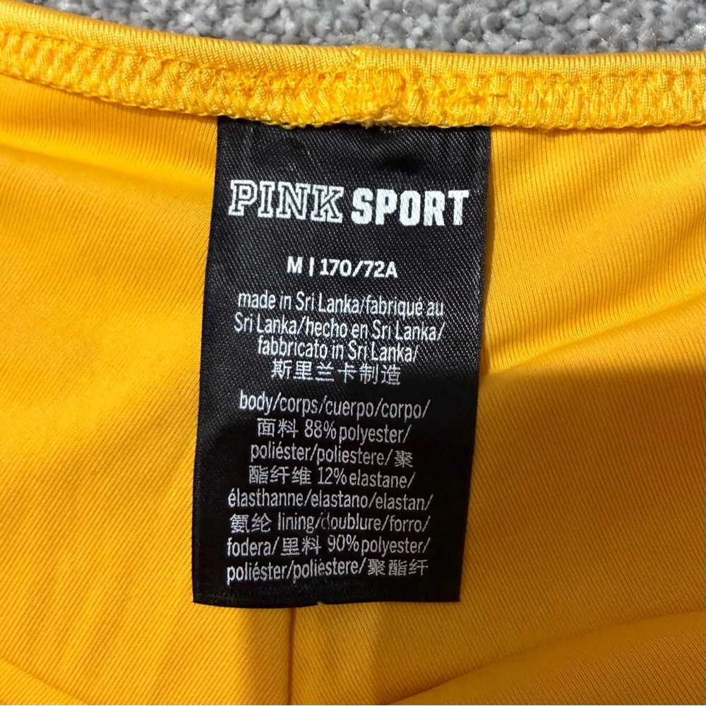 NWT PINK Victoria's Secret Yellow & Maroon Floral Sports Bra/bikini bundle Med - Picture 10 of 14